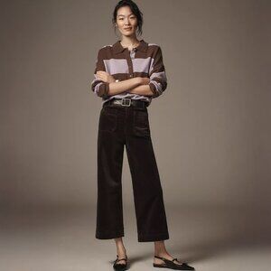 Maeve Anthropologie Colette Corduroy Crop Wide-Leg Pants